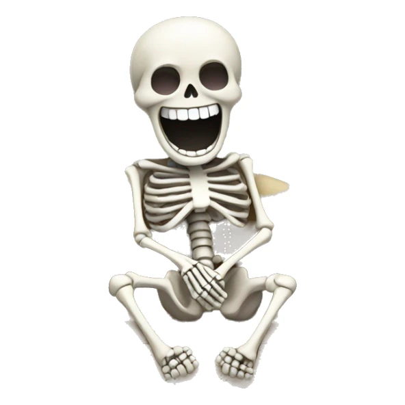 Skeleton laying on a couch laughing sticker
