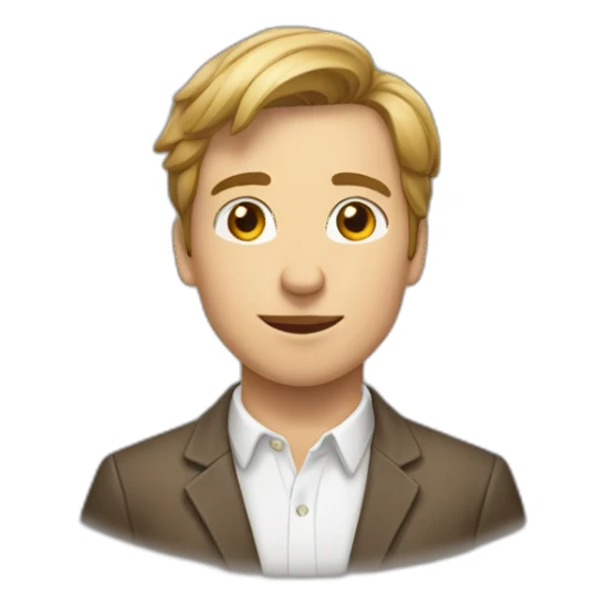 Garçon blanc brun flemmard sticker