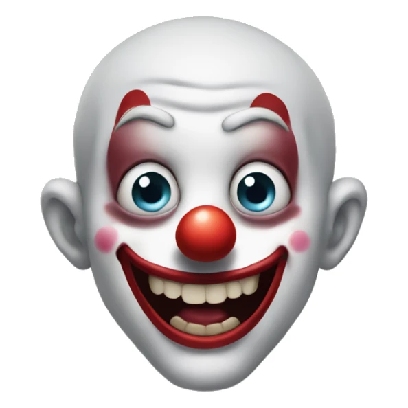 Clown drooling with insane eyes sticker