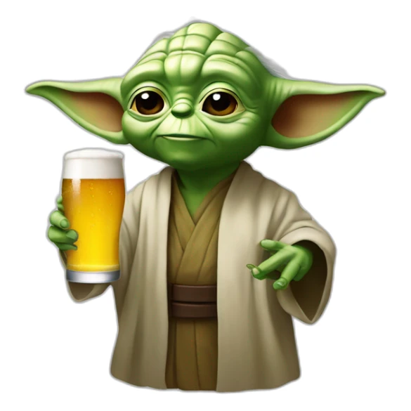 Yoda drink a beer sticker