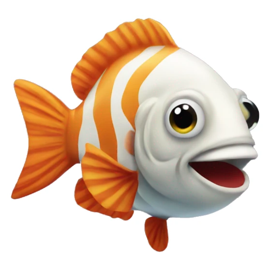 Fish with clown nose sticker