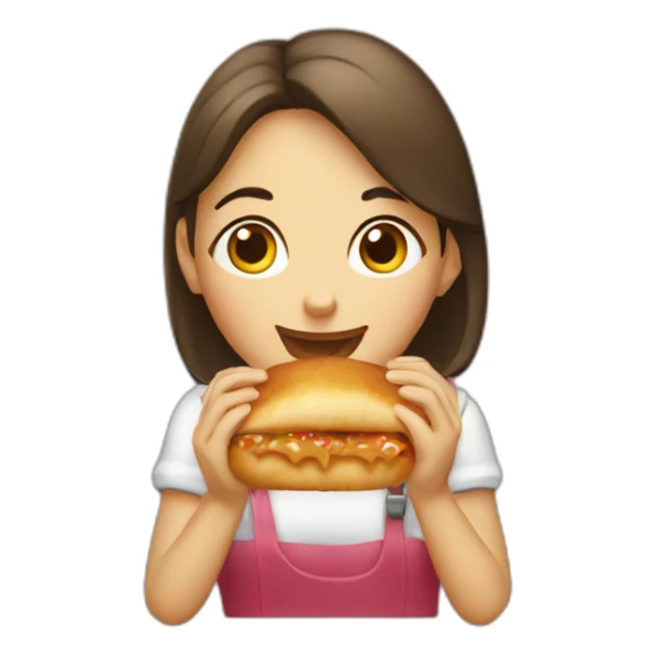 Girl eating panzerotti sticker