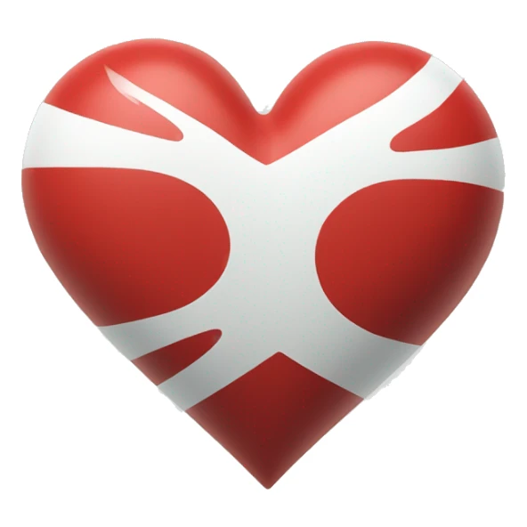 Revolving heart with red and white colour sticker