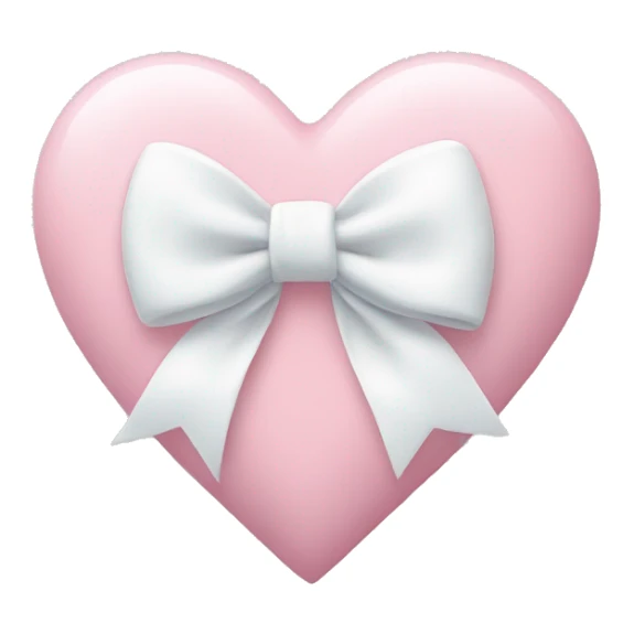 Pastel pink heart with white bow sticker
