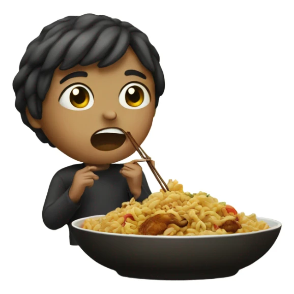 me eating Chinese  sticker