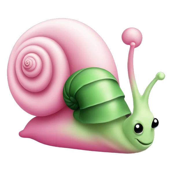 Classy pink and green snail with no eyes sticker