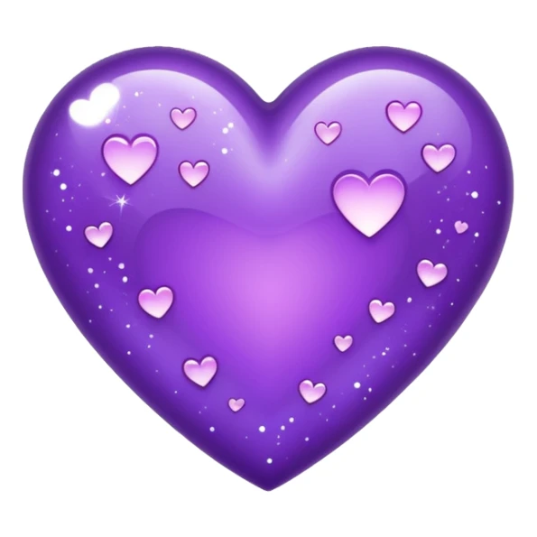 purple heart with sparkles sticker