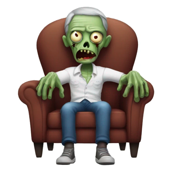 zombie in armchair sticker