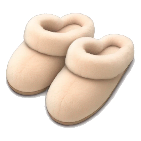 Fluffy nude coloured cozy slippers  sticker