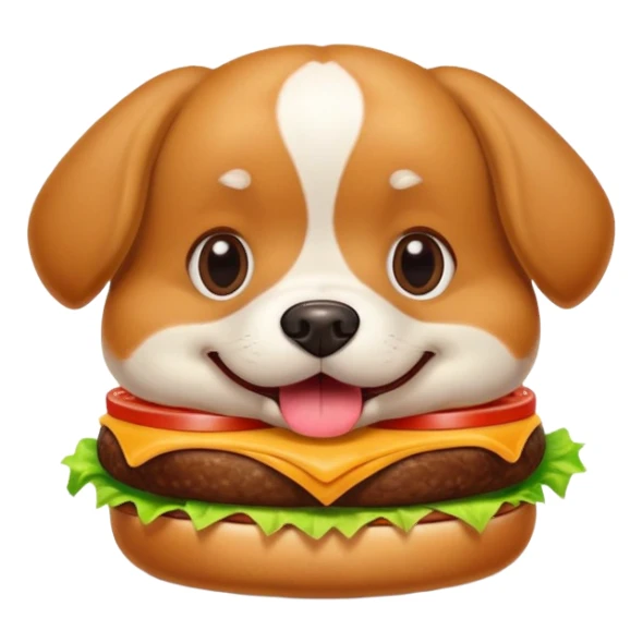 Dog eating burger sticker