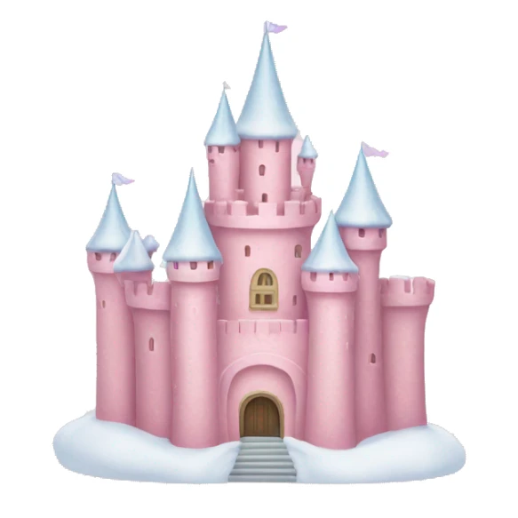 pastel pink snow castle sticker