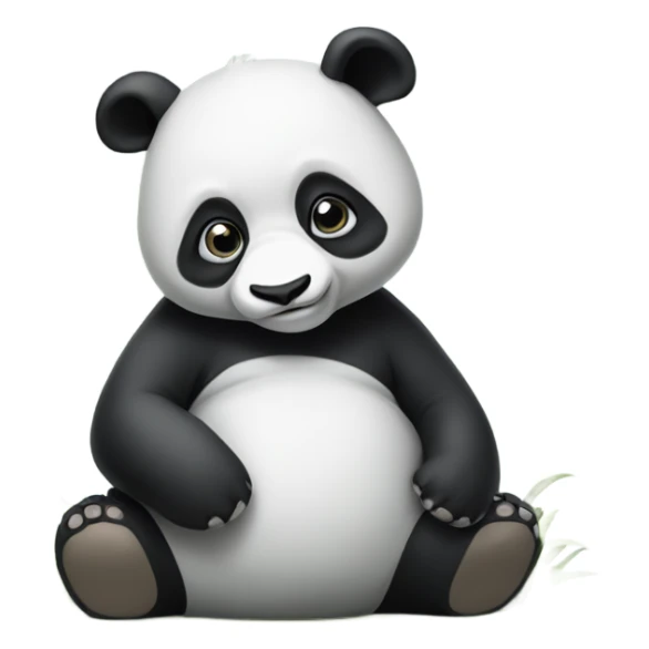 A panda sitting on the ground, with the same trunk as an elephant sticker