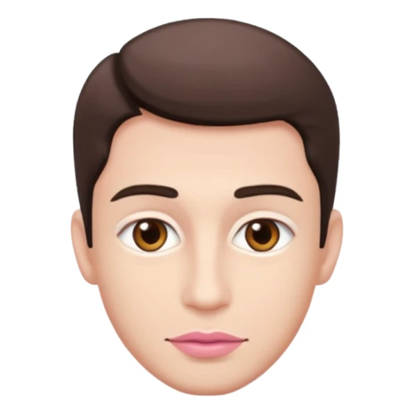 brown eyes lite pink lips men sticker