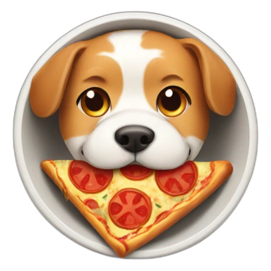 dog bowl with pizza inside sticker