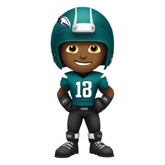 boy in helmet and gloves, parade pose, eagles player  sticker