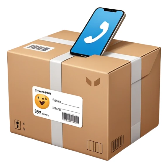 phone number and parcel delivery and online store sticker