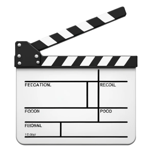 absolute minimalist movie clapperboard, just a rectangle with one diagonal line, clean design sticker