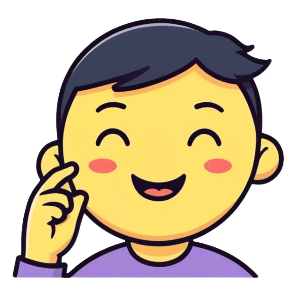 Smirking face with deaf emoji sticker