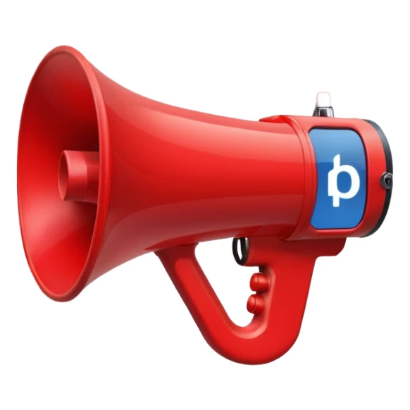 megaphone with social media icons around sticker