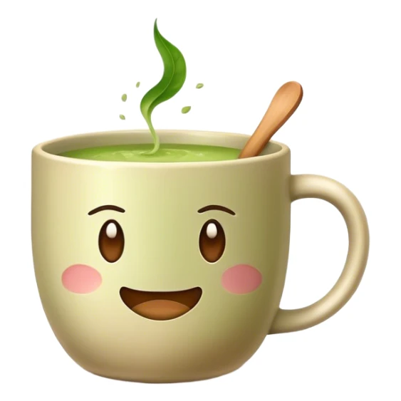realistic looking matcha in all beige mug sticker