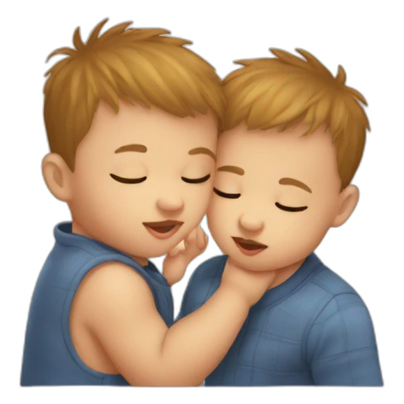 Baby Kiss his brother sticker