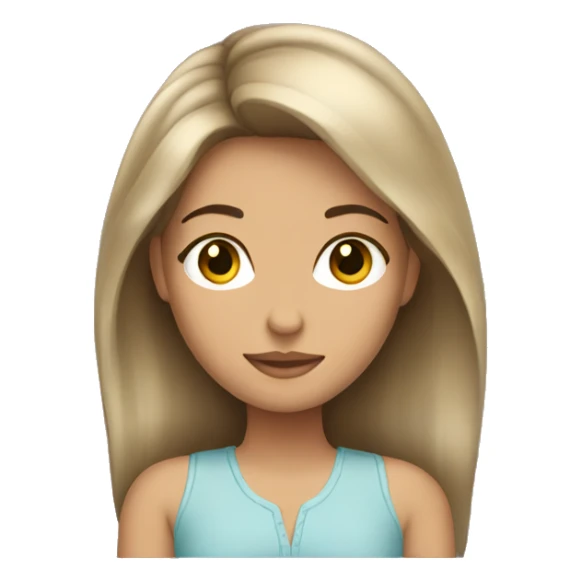 Brunette girl with blonde highlights sticker