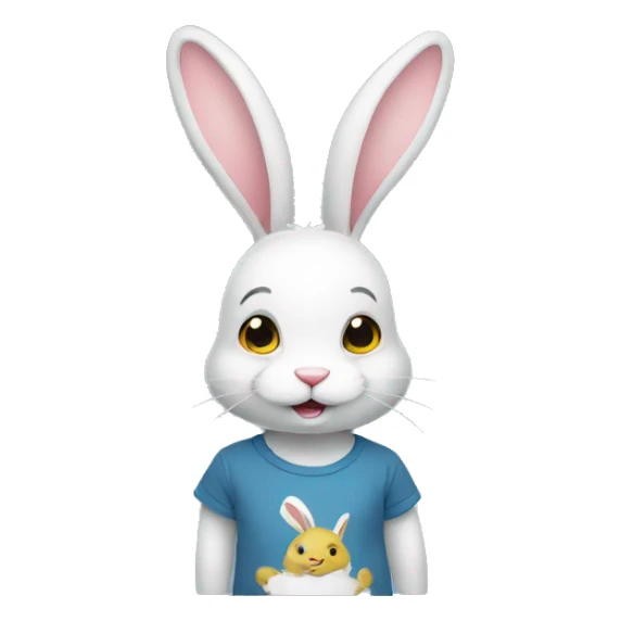 Lapin avec un t-shirt sticker