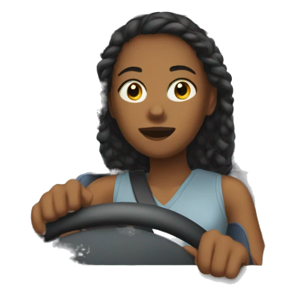 young woman going on a long drive sticker