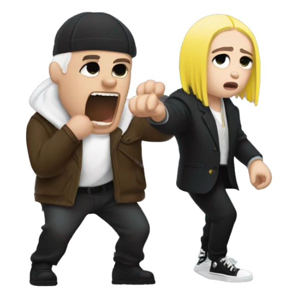 billie eilish fighting a mafia boss while yodeling sticker