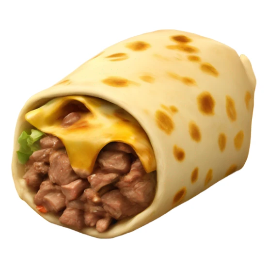 Big, cheesy, juicy, beef burrito sticker