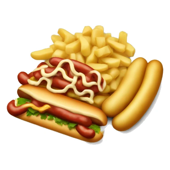Plate with macaroni, potatoes, hotdog on top sticker