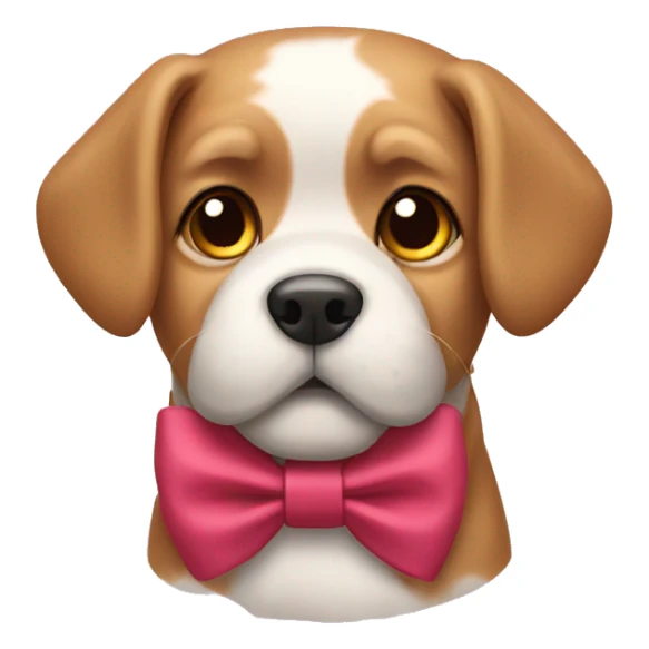 Dog wearing bow sticker
