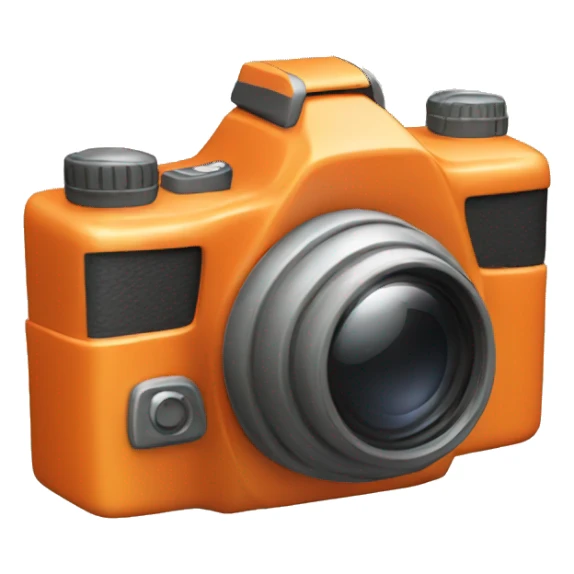 camera 3d orange sticker