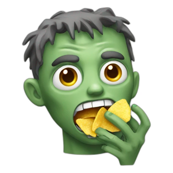 zombie eating chips sticker