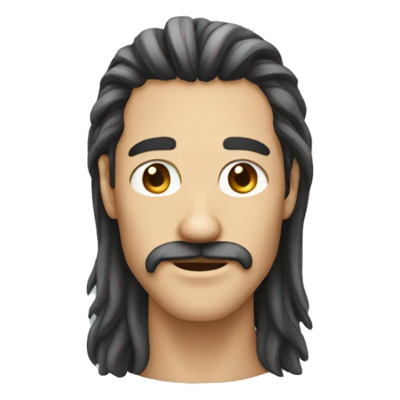 big nose long hair man  sticker