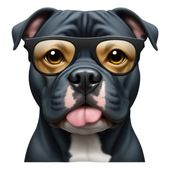 Black American Bully with tinted glasses sticker
