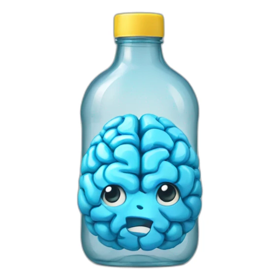 brain bottle sticker