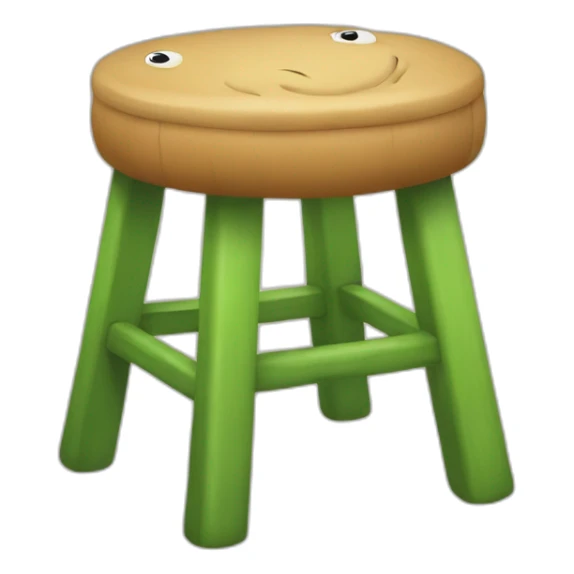 Stool with the image of a frog sticker