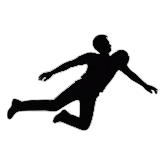 silhouette of man falling sticker