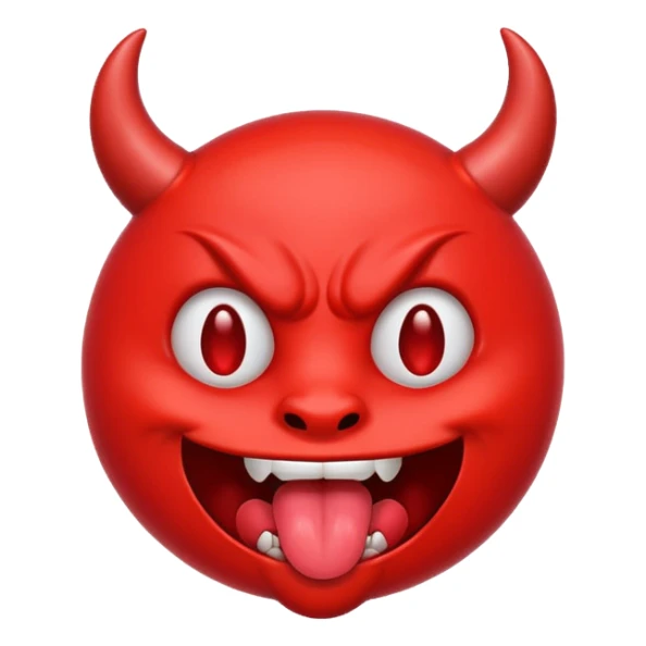 Devil emoji sticking out tongue  sticker