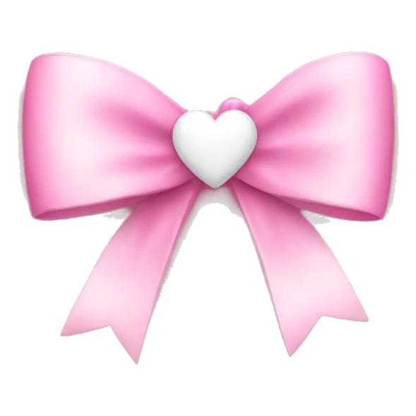 Pink bow with white heart sticker