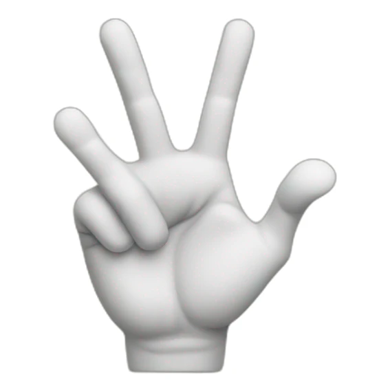 Hand making a W shape with fingers twisted slightly in the middle sticker