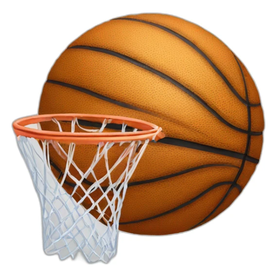 Ballon de basket en cœur sticker