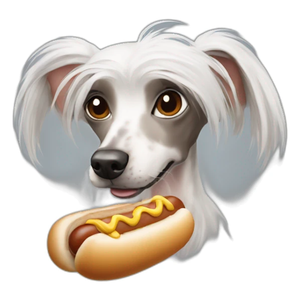 Chinese Crested hot-dog sticker