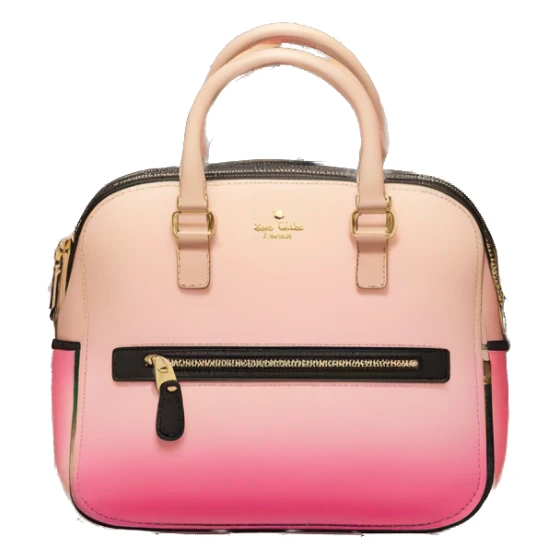 Hyper Realistic isolated peach,pink,cream and black ombre kate spade satchel purse.  sticker