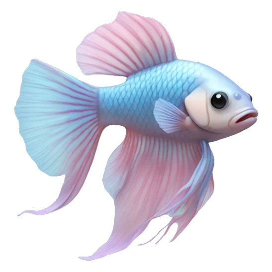 pastel blue beta fish sticker