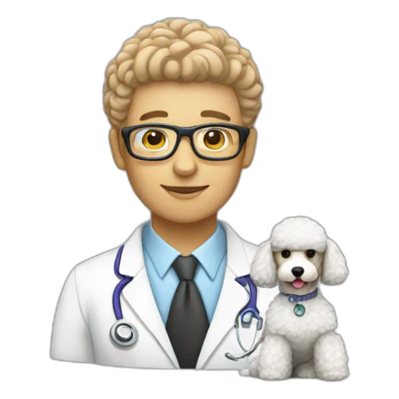 Neurologist and poodle sticker