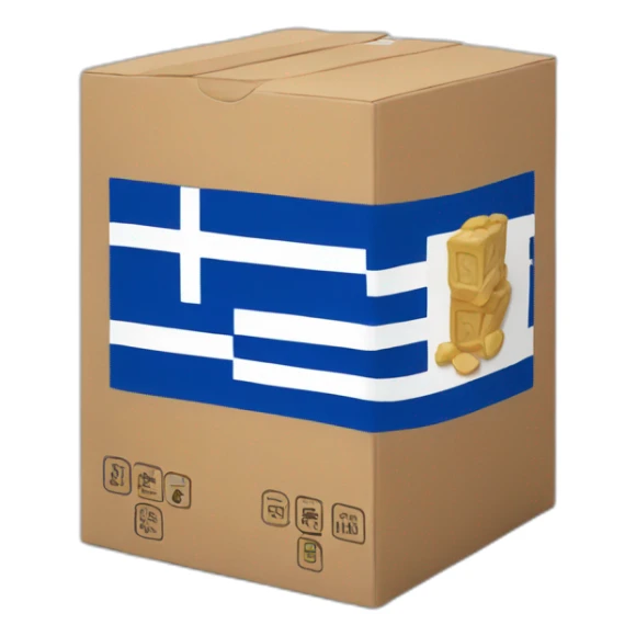 Protein box with greek flag on it  sticker