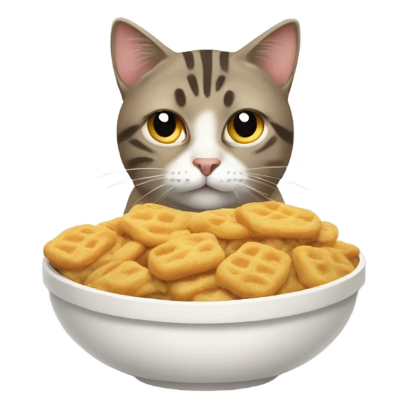 Tabby cat does not approve of dinner sticker