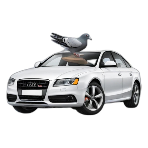 pigeon in audi car sticker